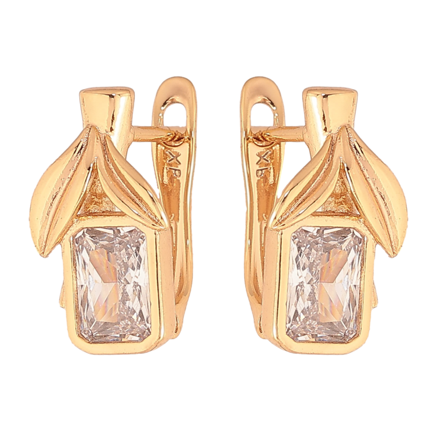 Сережки Xuping колір Позолота 18К англійський замок "Кристальні ягідки" фото №1