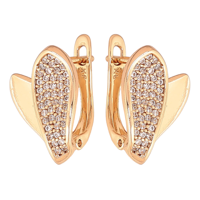 Серьги Xuping цвет Позолота 18К английский замок "Инкрустация кристаллами" фото №1 Серьги Xuping цвет Позолота 18К английский замок "Инкрустация кристаллами" фото №1