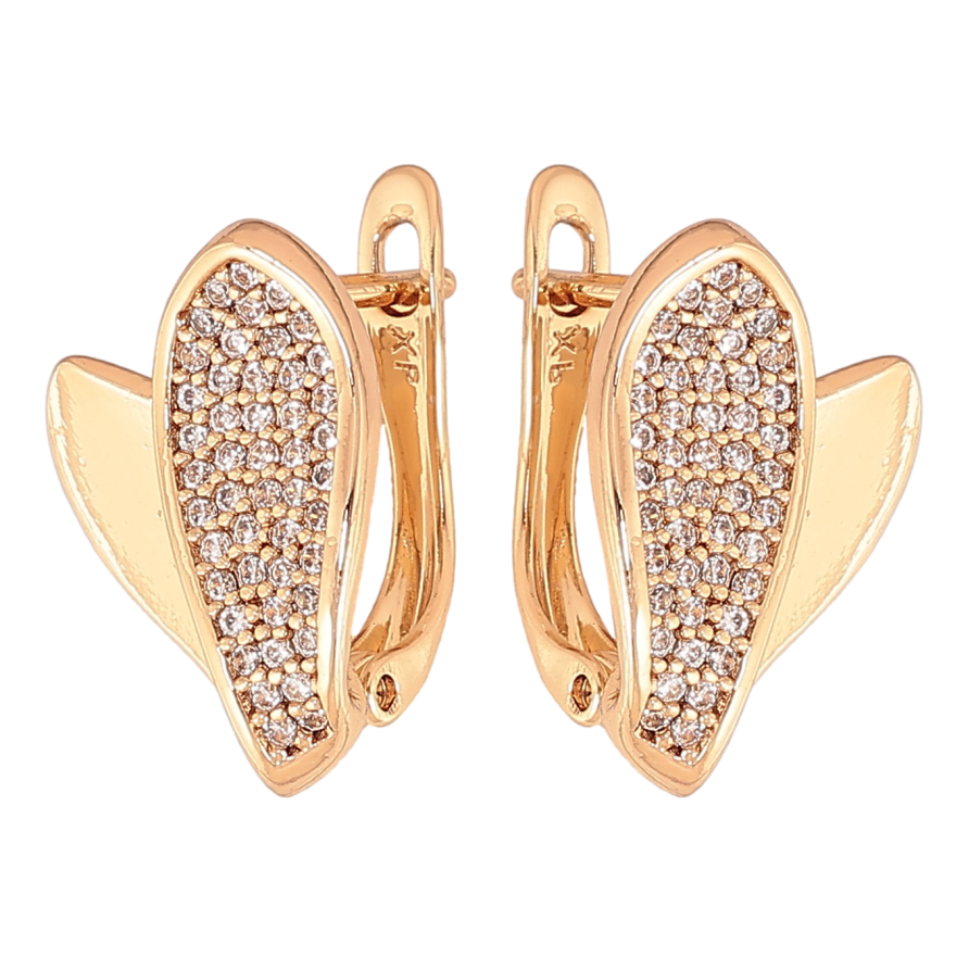 Серьги Xuping цвет Позолота 18К английский замок "Инкрустация кристаллами" фото №1 Серьги Xuping цвет Позолота 18К английский замок "Инкрустация кристаллами" фото №1