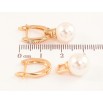 Серьги Xuping цвет Позолота 18K английский замок "Жемчужные подвески" 2 в 1 фото №2