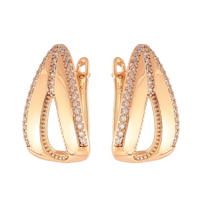 Серьги Xuping цвет Позолота 18K английский замок "Инкрустация кристаллами" фото №1 Серьги Xuping цвет Позолота 18K английский замок "Инкрустация кристаллами" фото №1
