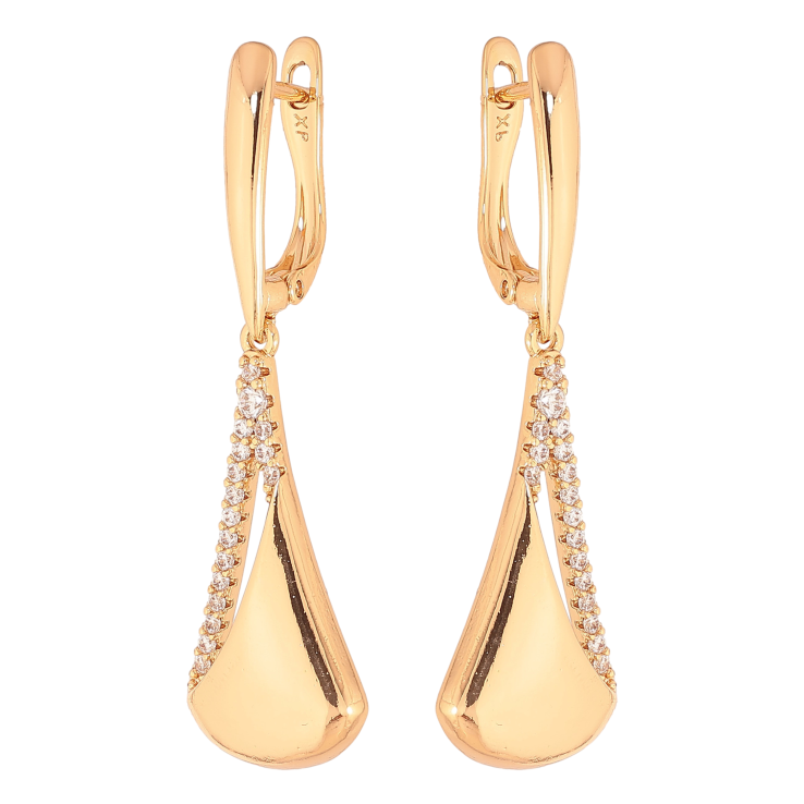 Сережки Xuping колір Позолота 18K англійський замок "Підвіски з кристалами" фото №17