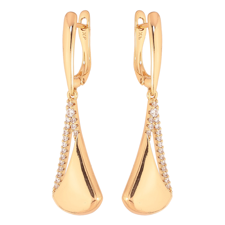 Сережки Xuping колір Позолота 18K англійський замок "Підвіски з кристалами" фото №1