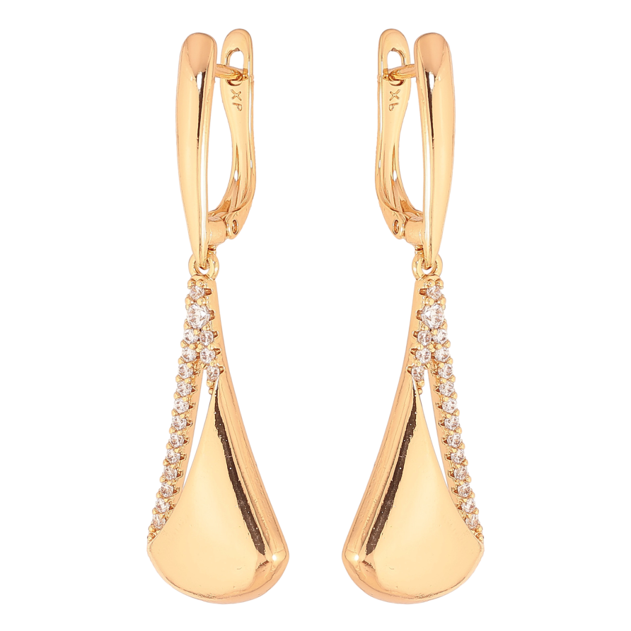 Сережки Xuping колір Позолота 18K англійський замок "Підвіски з кристалами" фото №1