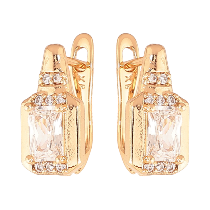 Серьги Xuping цвет Позолота 18K английский замок "Узор с кристаллами" фото №20 Серьги Xuping цвет Позолота 18K английский замок "Узор с кристаллами" фото №20