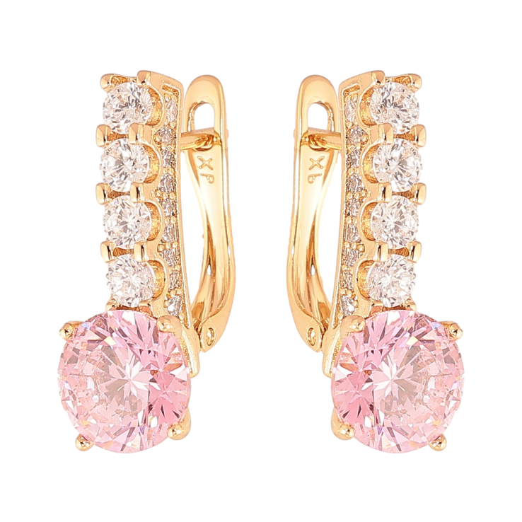 Серьги Xuping цвет Позолота 18K английский замок "Кристальные дорожки с розовыми кристаллами" фото №22 Серьги Xuping цвет Позолота 18K английский замок "Кристальные дорожки с розовыми кристаллами" фото №22
