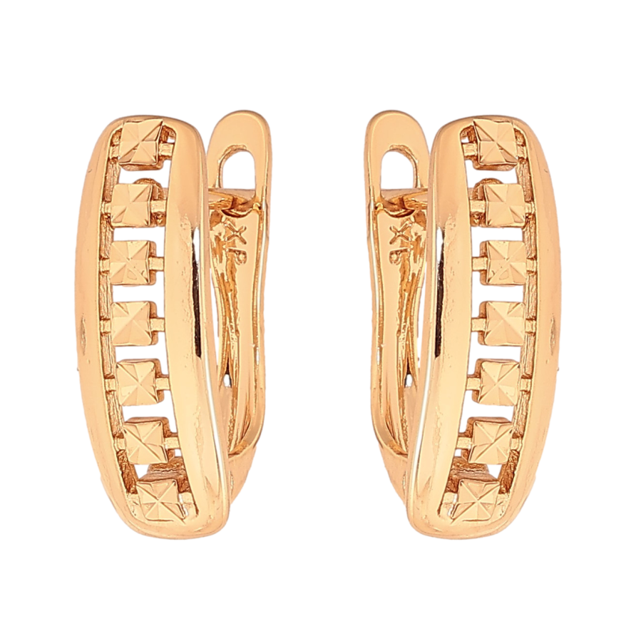 Сережки Xuping колір Позолота 18К англійський замок "Декоративний візерунок" фото №1