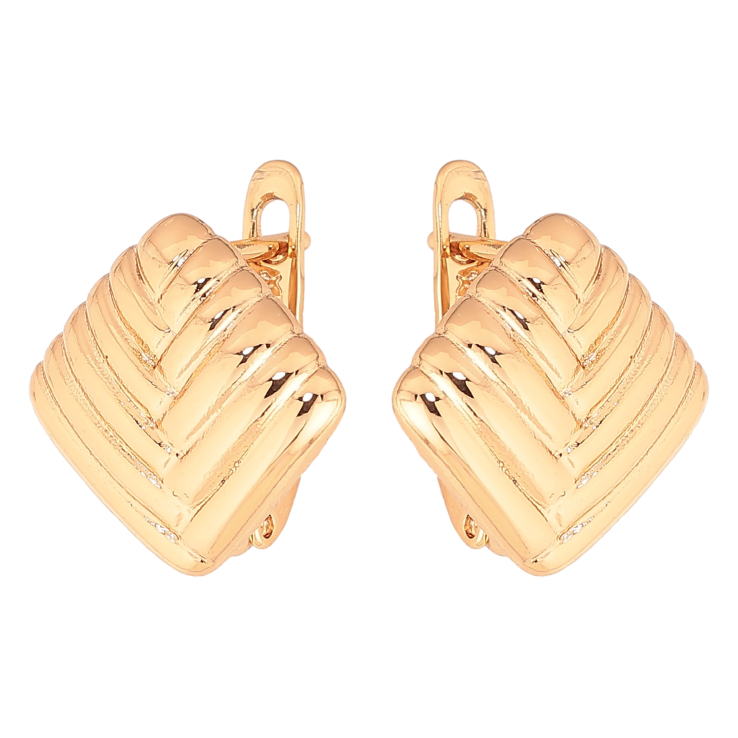 Сережки Xuping колір Позолота 18K англійський замок "Ромби з візерунком" фото №20 Сережки Xuping колір Позолота 18K англійський замок "Ромби з візерунком" фото №20