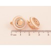 Сережки Xuping колір Позолота 18K англійський замок "Кола з білої кераміки вставка з кристалами" фото №2