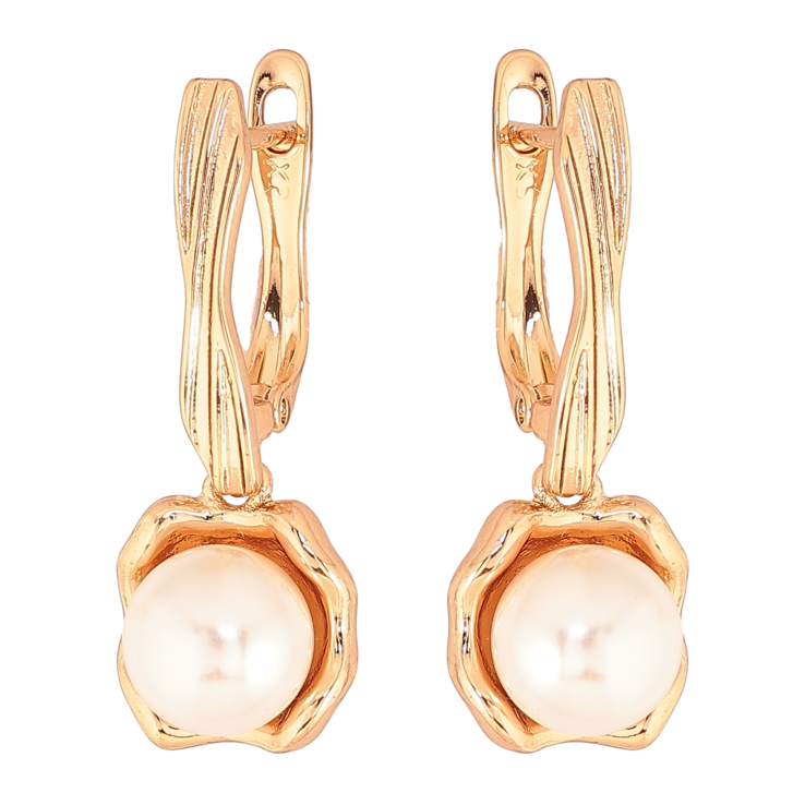 Сережки Xuping колір Позолота 18К англійський замок "Перлинні підвіски" фото №21 Сережки Xuping колір Позолота 18К англійський замок "Перлинні підвіски" фото №21