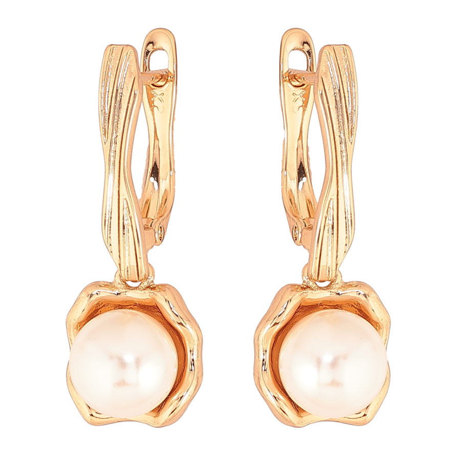 Серьги Xuping цвет Позолота 18К английский замок "Жемчужные подвески" фото №1 Серьги Xuping цвет Позолота 18К английский замок "Жемчужные подвески" фото №1