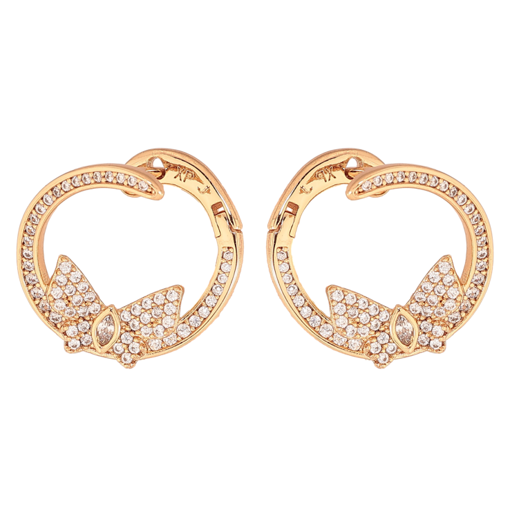 Серьги Xuping цвет Позолота 18К английский замок "Колечки с бабочками" фото №6