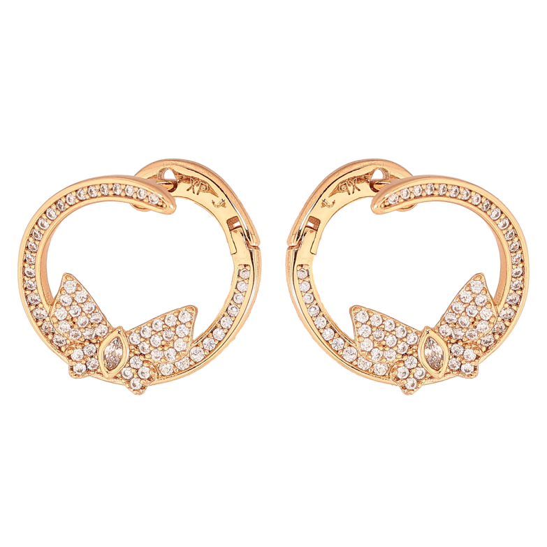 Серьги Xuping цвет Позолота 18К английский замок "Колечки с бабочками" фото №1 Серьги Xuping цвет Позолота 18К английский замок "Колечки с бабочками" фото №1