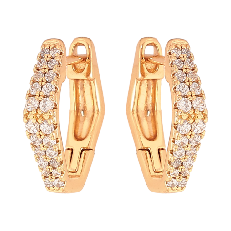 Серьги Xuping цвет Позолота 18К английский замок "Инкрустация кристаллами" фото №20