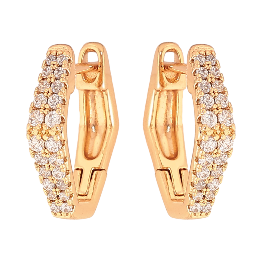 Серьги Xuping цвет Позолота 18К английский замок "Инкрустация кристаллами" фото №1 Серьги Xuping цвет Позолота 18К английский замок "Инкрустация кристаллами" фото №1