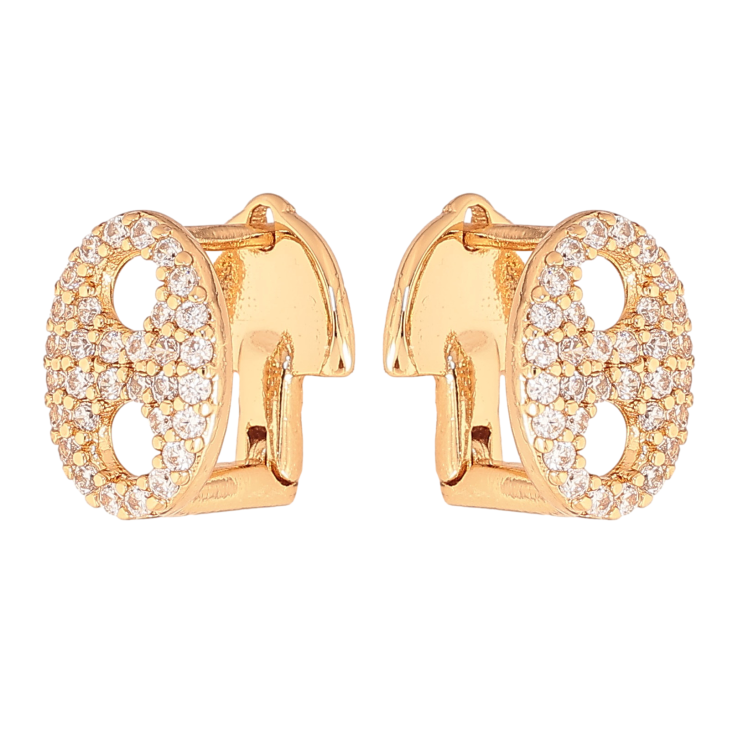 Серьги Xuping цвет Позолота 18К английский замок "Инкрустация кристаллами" фото №13