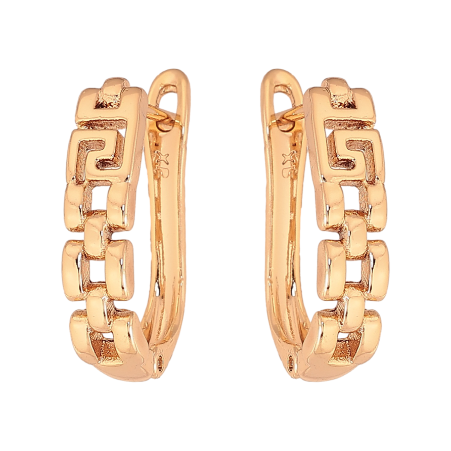 Сережки Xuping колір Позолота 18К англійський замок "Декоративний візерунок" фото №1