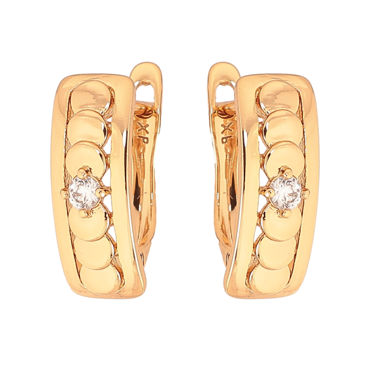 Серьги Xuping цвет Позолота 18K английский замок "Декоративный узор с кристаллом" фото №2 Серьги Xuping цвет Позолота 18K английский замок "Декоративный узор с кристаллом" фото №2