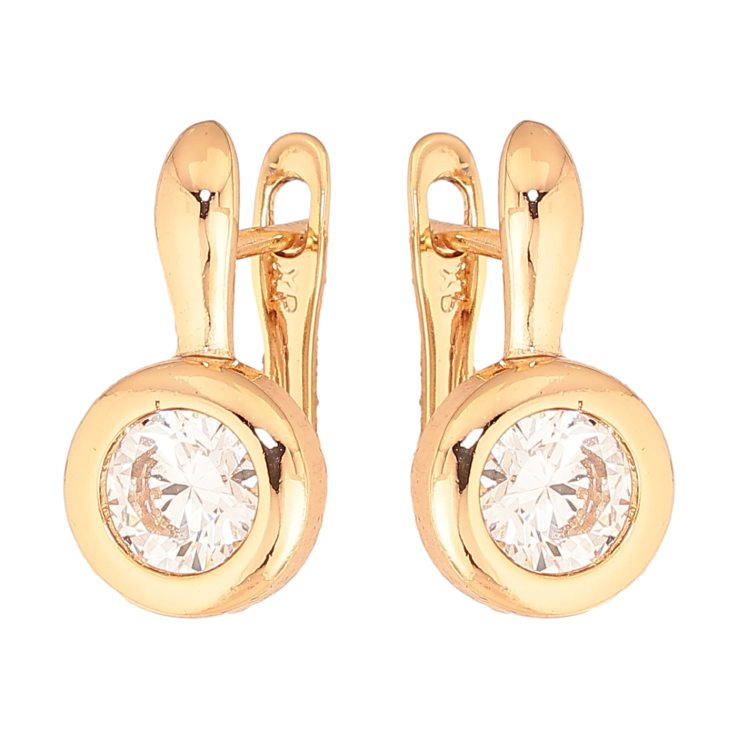 Серьги Xuping цвет Позолота 18K английский замок "Кристаллы" фото №10