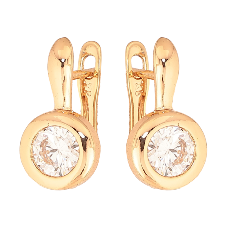 Серьги Xuping цвет Позолота 18K английский замок "Кристаллы" фото №1