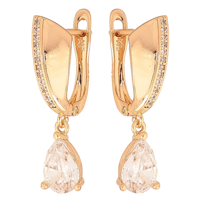 Сережки Xuping колір Позолота 18К англійський замок "Підвіски з кристалами" фото №1