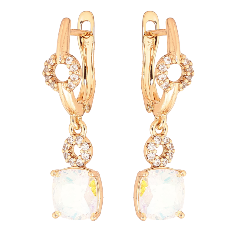 Серьги Xuping цвет Позолота 18K английский замок "Подвески с радужными кристаллами" фото №1 Серьги Xuping цвет Позолота 18K английский замок "Подвески с радужными кристаллами" фото №1