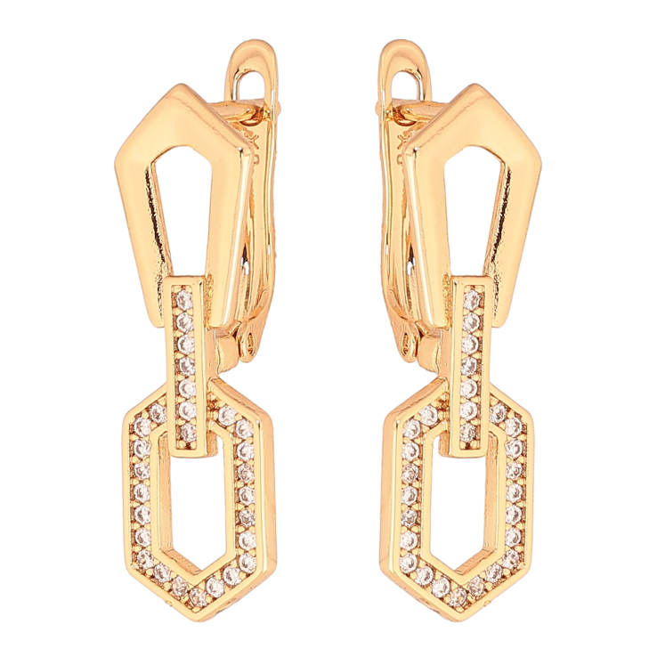 Сережки Xuping колір Позолота 18K англійський замок "Підвіски з кристалами" фото №10 Сережки Xuping колір Позолота 18K англійський замок "Підвіски з кристалами" фото №10