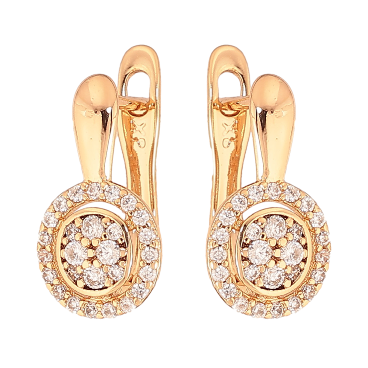 Серьги Xuping цвет Позолота 18К английский замок "Узор с кристаллами" фото №22 Серьги Xuping цвет Позолота 18К английский замок "Узор с кристаллами" фото №22