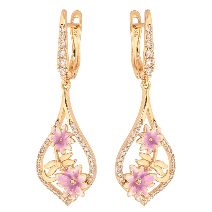 Сережки Xuping колір Позолота 18К англійський замок "Підвіски з квітковим візерунком" фото №25 Сережки Xuping колір Позолота 18К англійський замок "Підвіски з квітковим візерунком" фото №25