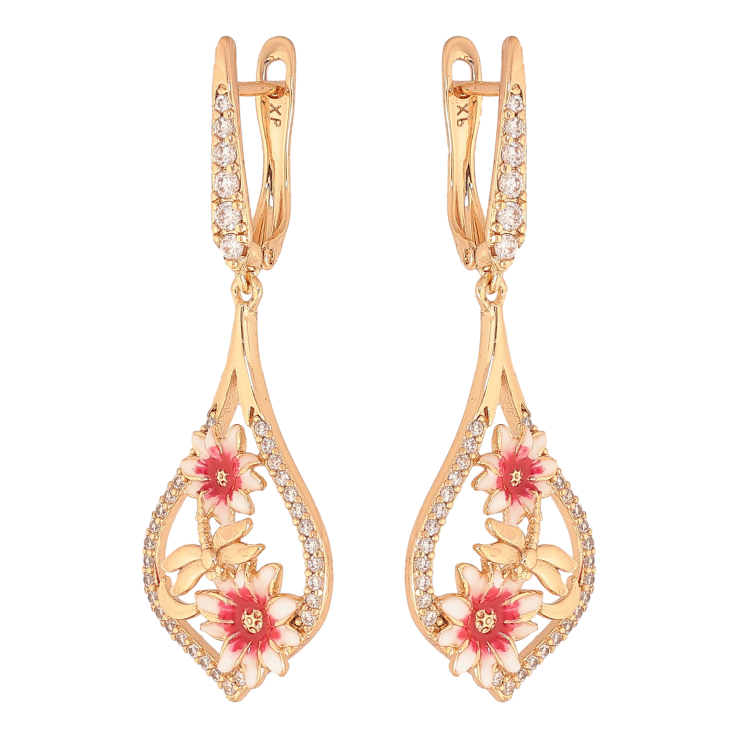 Сережки Xuping колір Позолота 18К англійський замок "Підвіски з квітковим візерунком" фото №23 Сережки Xuping колір Позолота 18К англійський замок "Підвіски з квітковим візерунком" фото №23