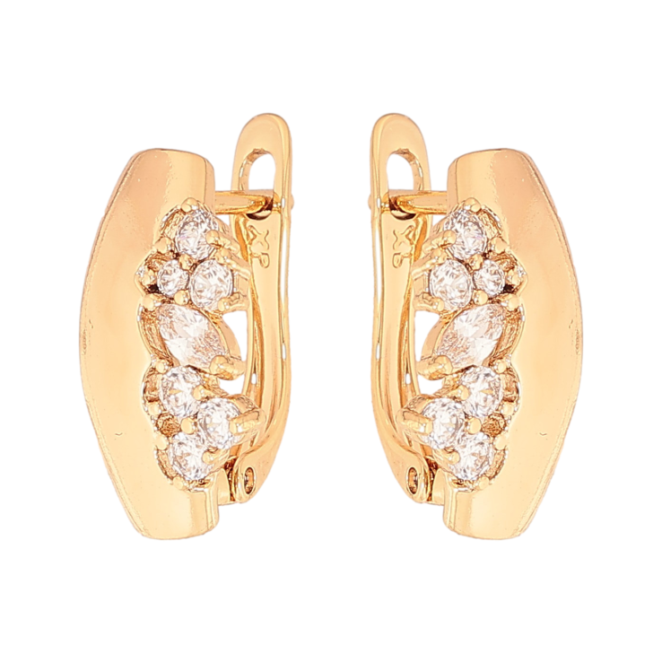 Серьги Xuping цвет Позолота 18К английский замок "Узор с кристаллами" фото №13 Серьги Xuping цвет Позолота 18К английский замок "Узор с кристаллами" фото №13