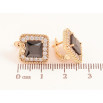Серьги Xuping цвет Позолота 18K английский замок "Черные кристаллы в обрамлении" фото №2 Серьги Xuping цвет Позолота 18K английский замок "Черные кристаллы в обрамлении" фото №2