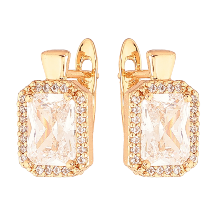 Серьги Xuping цвет Позолота 18K английский замок "Кристаллы в обрамлении" фото №23 Серьги Xuping цвет Позолота 18K английский замок "Кристаллы в обрамлении" фото №23