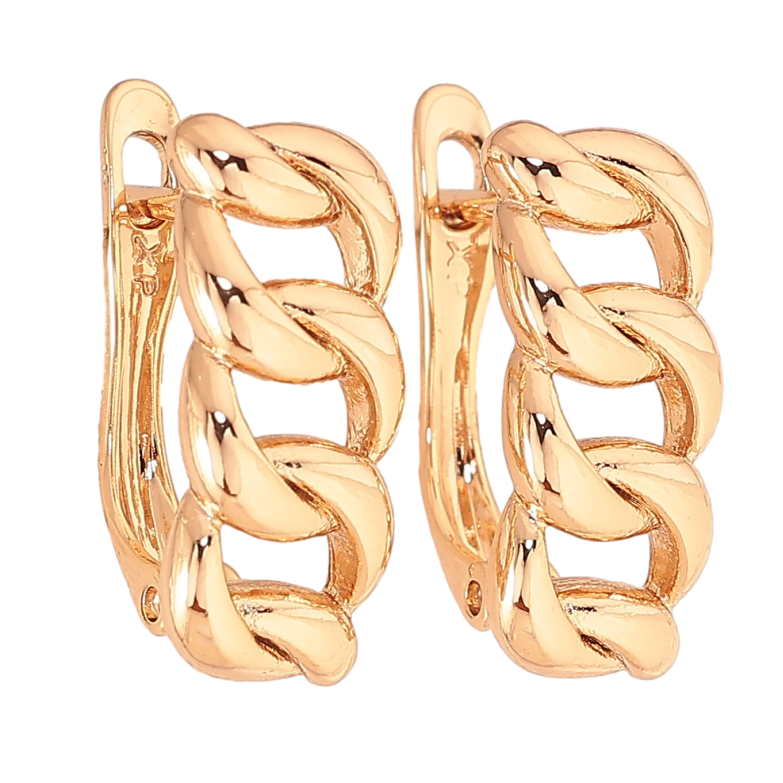 Сережки Xuping колір Позолота 18K англійський замок "Візерунок ланцюжок" фото №1