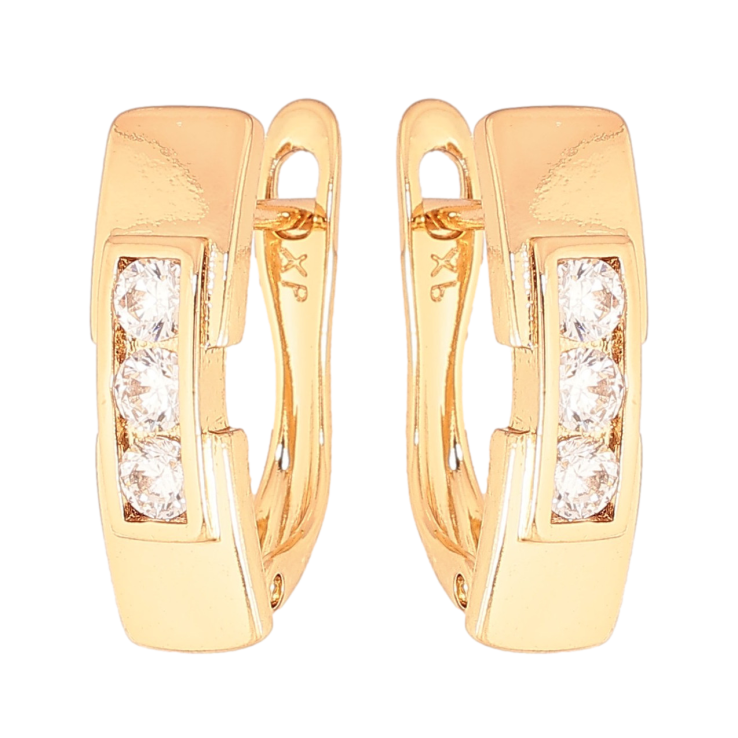 Сережки Xuping колір Позолота 18K англійський замок "Візерунок з кристалами" фото №20 Сережки Xuping колір Позолота 18K англійський замок "Візерунок з кристалами" фото №20