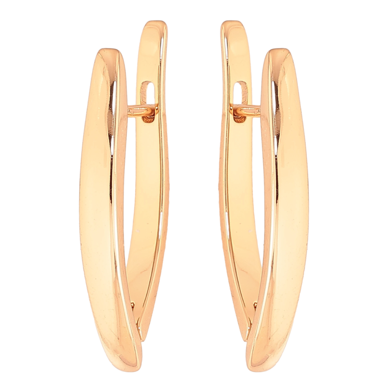 Серьги Xuping цвет Позолота 18К английский замок "Скобы" фото №1