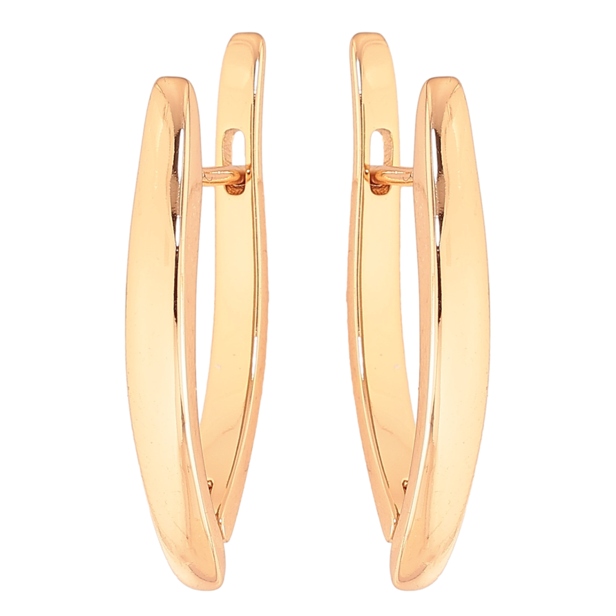 Серьги Xuping цвет Позолота 18К английский замок "Скобы" фото №1