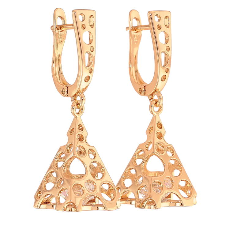 Серьги Xuping цвет Позолота 18K английский замок "Декоративные подвески с кристаллами" фото №15
