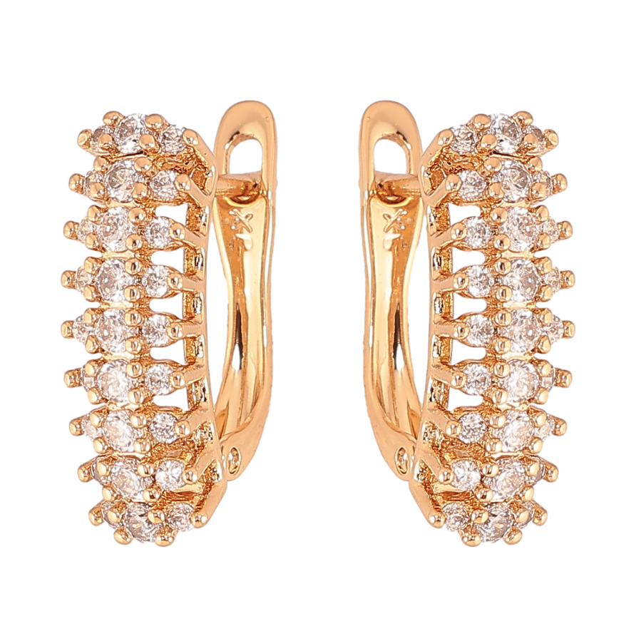 Сережки Xuping колір Позолота 18K англійський замок "Інкрустація кристалами" фото №1 Сережки Xuping колір Позолота 18K англійський замок "Інкрустація кристалами" фото №1