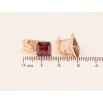 Серьги Xuping цвет Позолота 18K английский замок "Узор с красными кристаллами" фото №2
