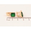 Серьги Xuping цвет Позолота 18K английский замок "Узор с зелеными кристаллами" фото №2