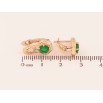 Серьги Xuping цвет Позолота 18K английский замок "Узор с зелеными кристаллами" фото №2