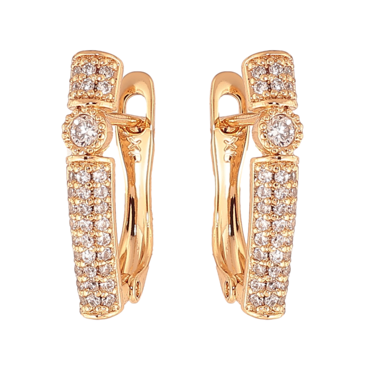 Сережки Xuping колір Позолота 18K англійський замок "Інкрустація кристалами" фото №23