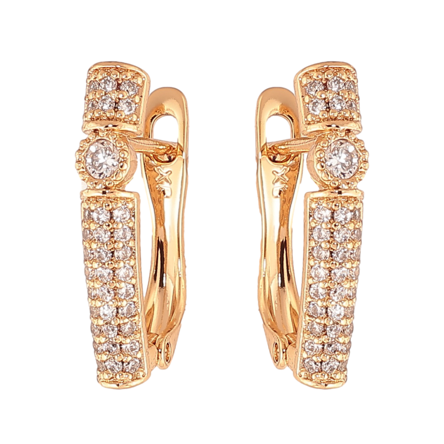 Серьги Xuping цвет Позолота 18K английский замок "Инкрустация кристаллами" фото №1 Серьги Xuping цвет Позолота 18K английский замок "Инкрустация кристаллами" фото №1