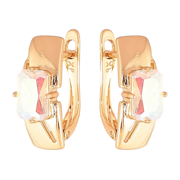 Серьги Xuping цвет Позолота 18K английский замок "Узор с радужными кристаллами" фото №19 Серьги Xuping цвет Позолота 18K английский замок "Узор с радужными кристаллами" фото №19