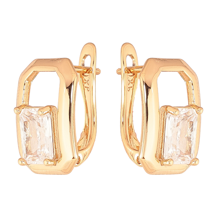 Серьги Xuping цвет Позолота 18К английский замок "Узор с кристаллами" фото №14 Серьги Xuping цвет Позолота 18К английский замок "Узор с кристаллами" фото №14