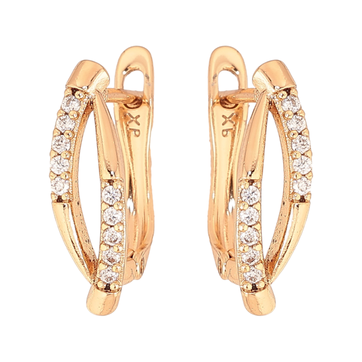 Серьги Xuping цвет Позолота 18К английский замок "Узор с кристаллами" фото №18 Серьги Xuping цвет Позолота 18К английский замок "Узор с кристаллами" фото №18