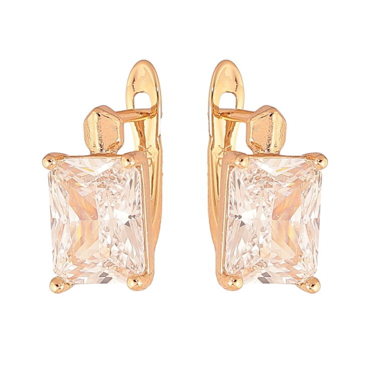 Сережки Xuping колір Позолота 18K англійський замок "Кристали" фото №13