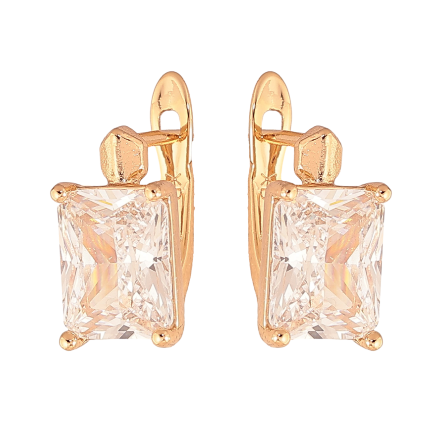 Сережки Xuping колір Позолота 18K англійський замок "Кристали" фото №1 Сережки Xuping колір Позолота 18K англійський замок "Кристали" фото №1