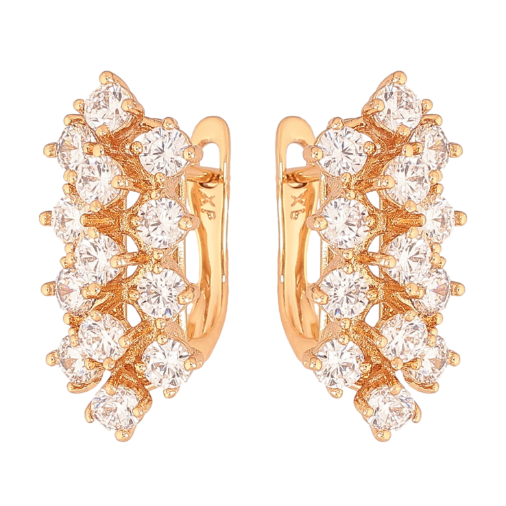 Сережки Xuping колір Позолота 18K англійський замок "Інкрустація кристалами" фото №19